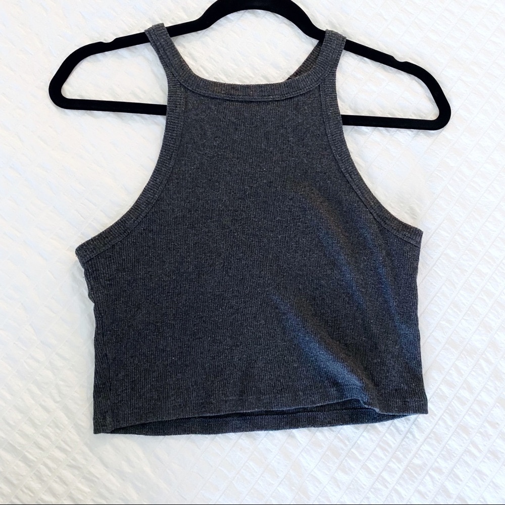 Charcoal High Neck Crop